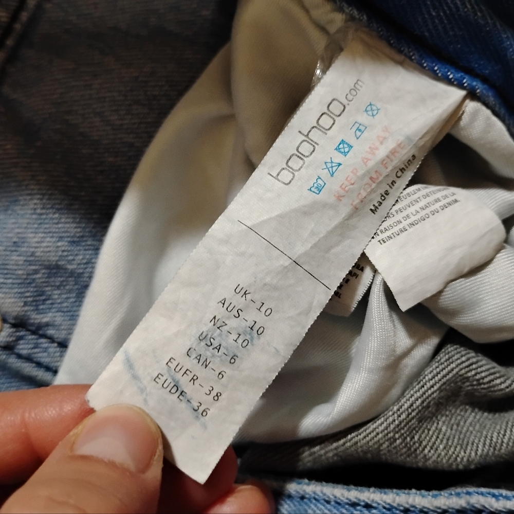 Boohoo Blu Colorblock Jeans Size 6 View 5